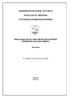 PREVALENCIA DE QTc PROLONGADO EN PACIENTES INTERNADOS EN CLÍNICA MÉDICA Dr. Alejandro Daniel Ginzo Cañete