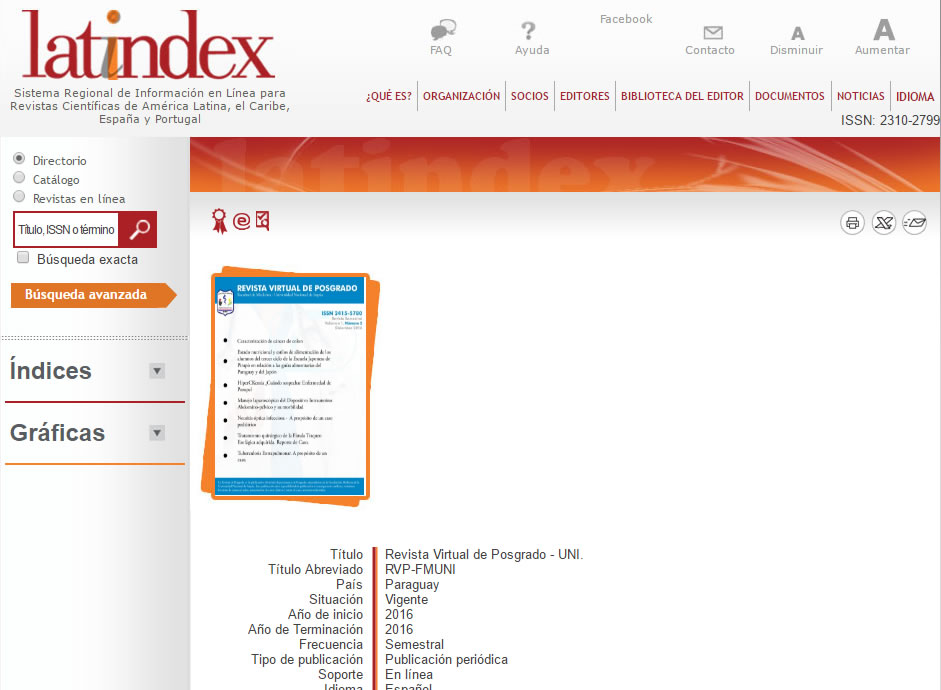 Revista Virtual de Posgrado indizada por LATINDEX