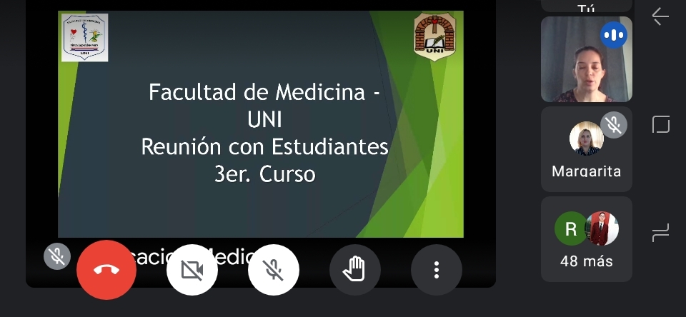 Reunión con Estudiantes del Tercer Curso de Medicina UNI 2021