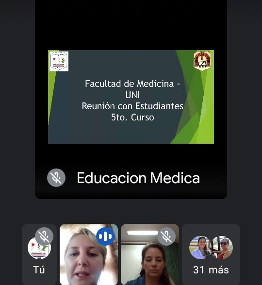 Reunión con Estudiantes del Quinto Curso de Medicina UNI 2021