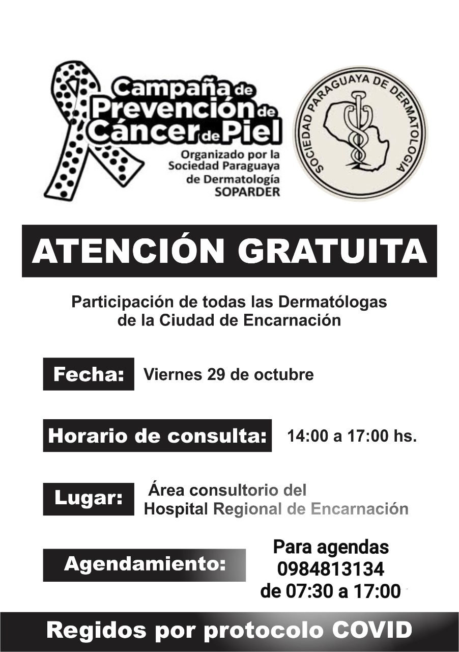 Invitación a la Campaña de Prevención de Cáncer de Piel en Itapúa