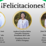 Estudiantes de la Facultad de Medicina (UNI) electos en cargos de la Federación Internacional de Estudiantes de Medicina en Paraguay (IFMSA Paraguay).